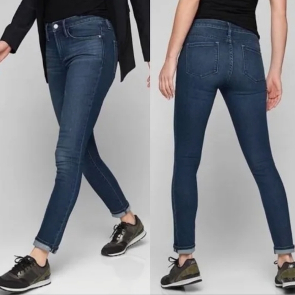 Athleta Sculptek Dark Wash Skinny Jeans 4 EUC - Picture 1 of 12